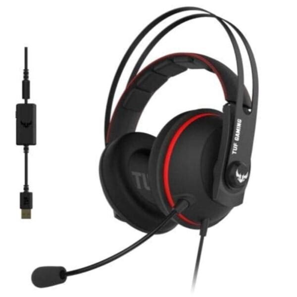 ASUS TUF H7 Wired Gaming Headphone (Black/Red) ( PC / Playstation / Mobile / Xbox )